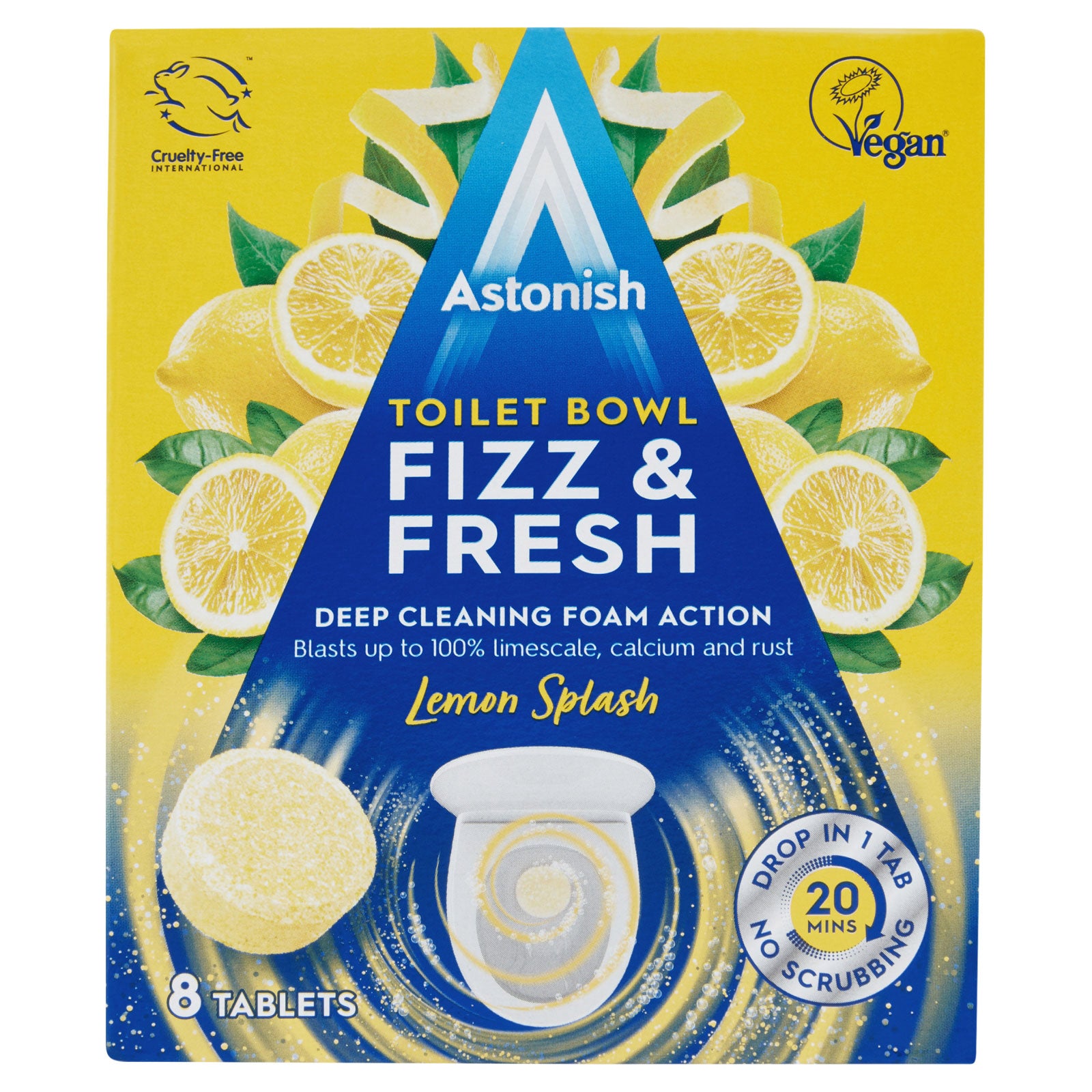 Astonish Toilet Bowl Fizz & Fresh Lemon Splash 8 Tablets | Affordable & Durable - Product Image Astonish Toilet Bowl Fizz & Fresh Lemon Splash 8 Tablets | Affordable & Durable - Product Image